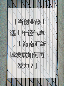 当创业热土遇上年轻气息，上海南汇新城发展如何再发力？